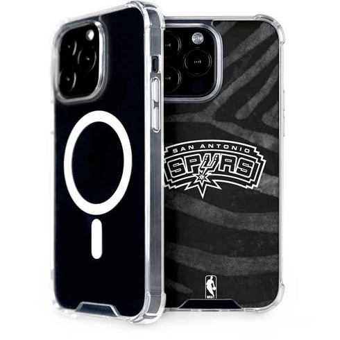 NBA San Antonio Spurs Black Animal Print iPhone 15 Pro Max MagSafe Case